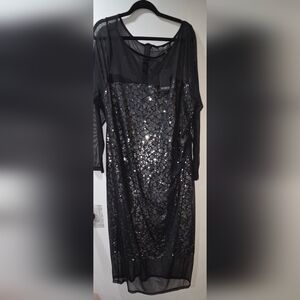 Eloquii Black Sequin Mesh Dress